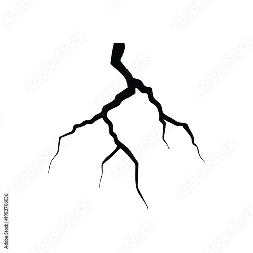 Wall crack silhouette icon vector flat design.