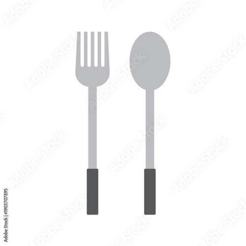 Isolated metal cutlery set featuring a silver fork, knife, and spoon as essential kitchenware tools for restaurant dining on a white background