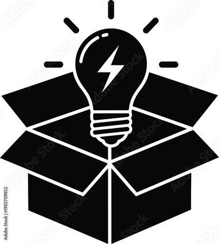 Innovative idea emerging from an open box