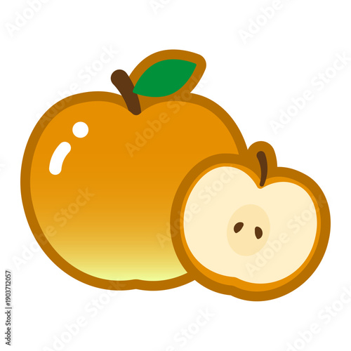 ジューシーで可愛い梨のイラスト