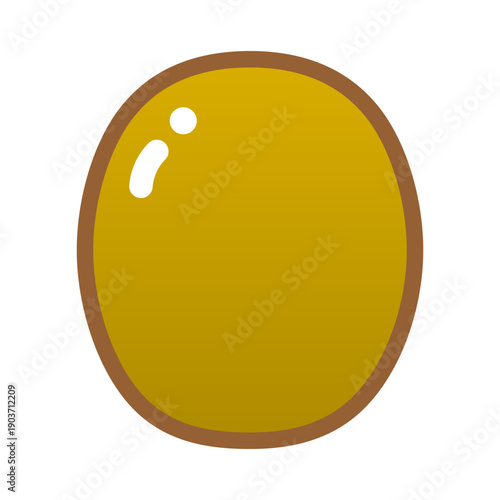 フレッシュで可愛いゴールドキウイの単体イラスト