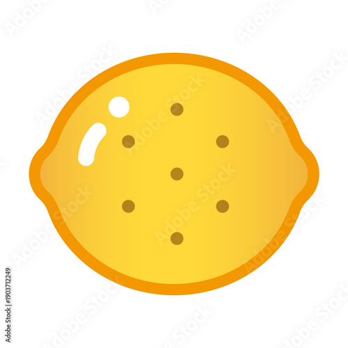 フレッシュで可愛いレモンの単体イラスト