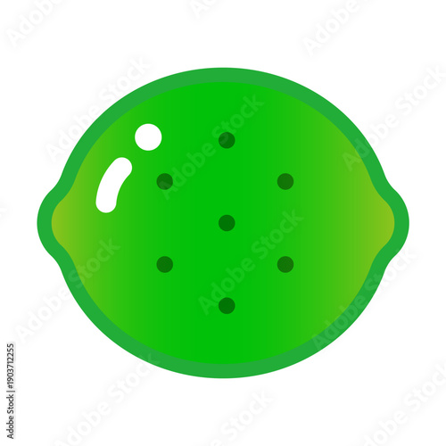 フレッシュで可愛いライムの単体イラスト