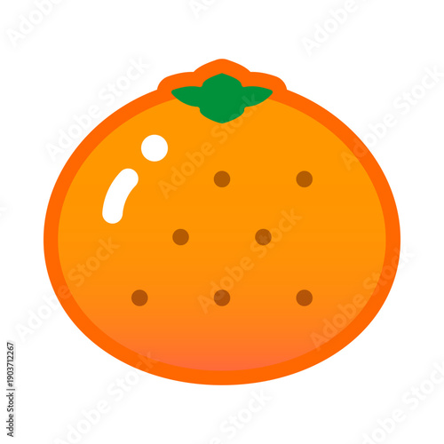 フレッシュで可愛いみかんの単体イラスト