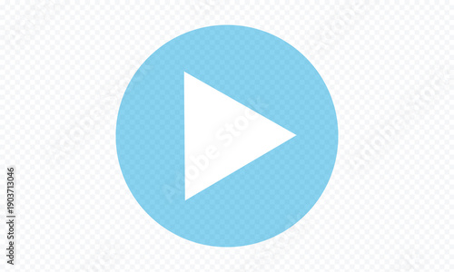 Play button icon on transparent background. Video player sign. Circle start arrow symbol in vector flat. Vector illustration. eps 10 .