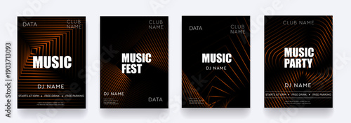 Modern abstract background with orange geometric line on a dark backdrop.