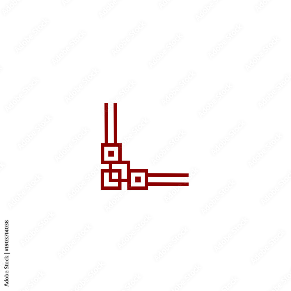 Obraz premium Red Geometric Corner Design