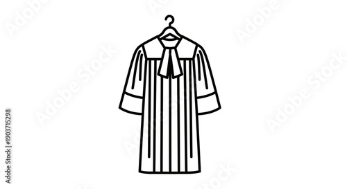 Icon of a judge's robe or legal gown hanging on a hanger, symbolizing justice and law