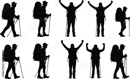 Silhouettes of business and fashion people walking and shopping vector illustration