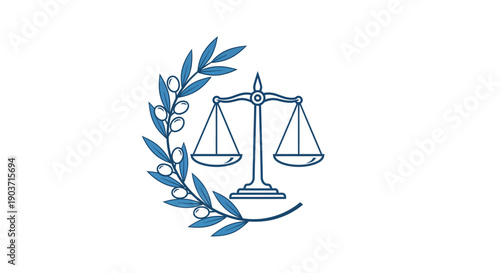 Scales of Justice with Olive Branch Symbolizing Peace