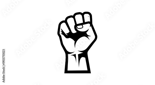 Raised Fist Icon. Symbol of Power and Resistance