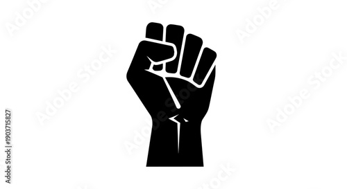 Raised Fist Icon. Symbol of Strength and Resistance