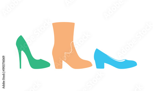 Vector Illustration of Women's Evening Shoes

