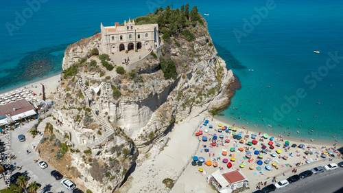 Photos Aerial view of Sanctuary of Santa Maria dell'Isola in Tropea, Calabria, Italy