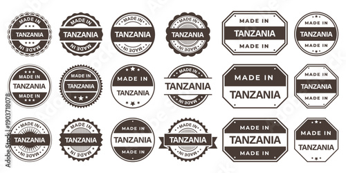 Made in TANZANIA Vintage Stamp Badges Collection, Made in TANZANIA Retro Badge & Stamp Logo Collection