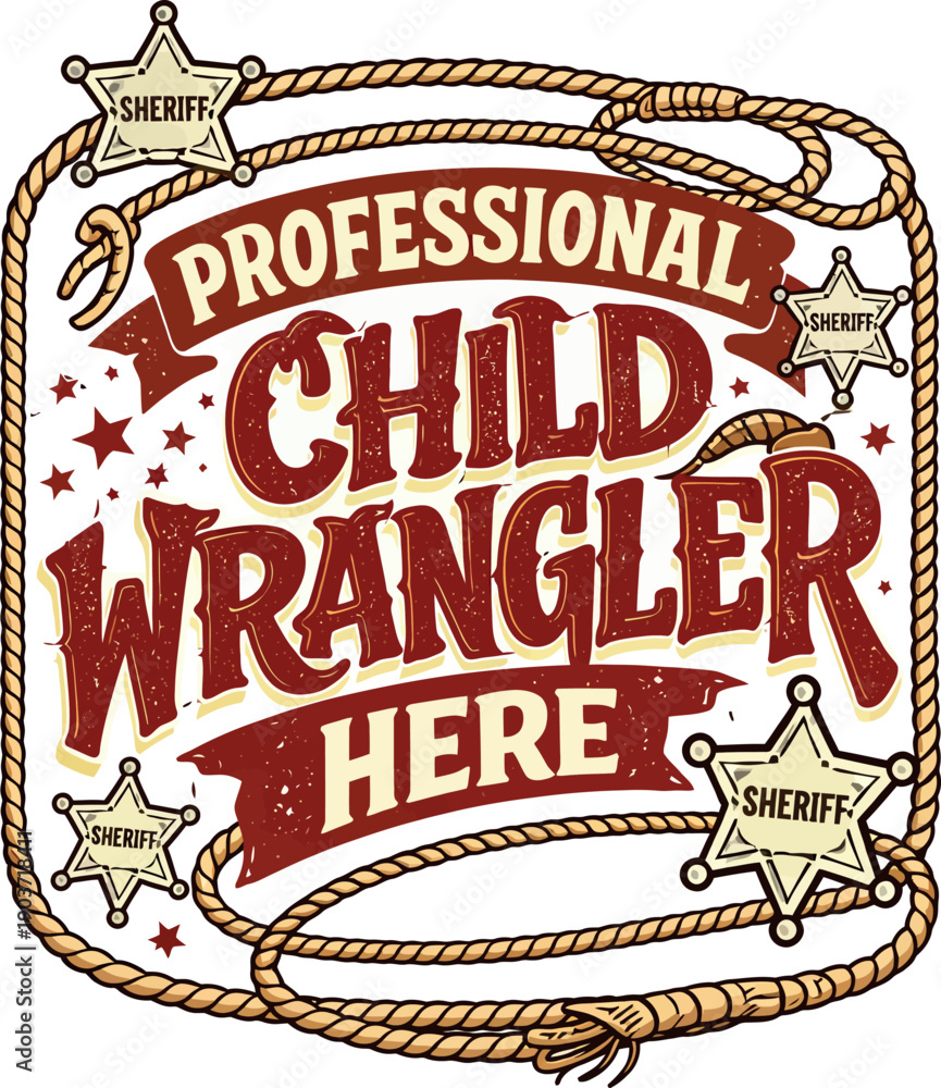 Obraz premium Professional Child Wrangler Western Vector Design