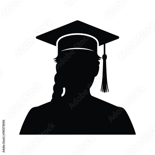 Silhouette of a graduate with cap and gown representing academic achievement
