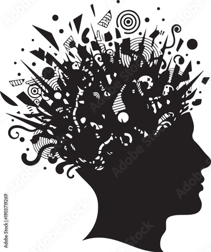 Creative Mind with Ideas and Inspiration Exploding