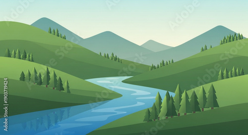 landscape with mountains