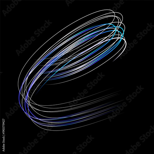 Yellow line light effect. Golden glowing neon lines. The golden glow of dust and glare. Flash of light. gold dust bokeh. Gold confetti shimmers on a dark background