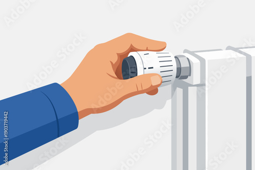 Hand adjusting radiator thermostat valve for heating control and energy saving