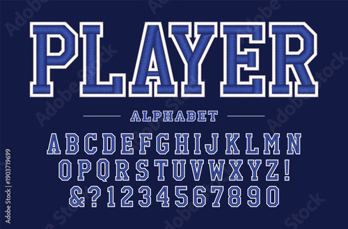 Classic college varsity font alphabet. Varsity sport font in western style for baseball, football or basketball logo, brand and t-shirt. Athletic department typeface, varsity stylish font alphab
