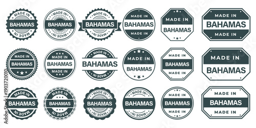 Made in BAHAMAS Vintage Stamp Badges Collection, Made in BAHAMAS Retro Badge & Stamp Logo Collection