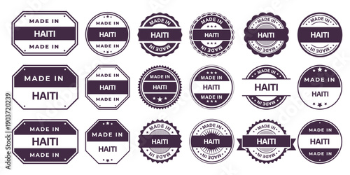 Made in HAITI Vintage Stamp Badges Collection, Made in HAITI Retro Badge & Stamp Logo Collection