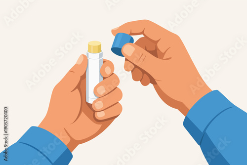 Hands opening lip balm stick for moisturizing and hygiene
