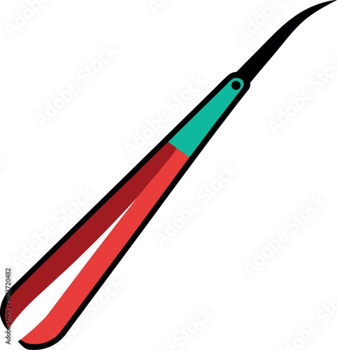Colorful dental scaler tool illustration for oral hygiene