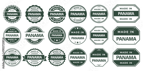 Made in PANAMA Vintage Stamp Badges Collection, Made in PANAMA Retro Badge & Stamp Logo Collection