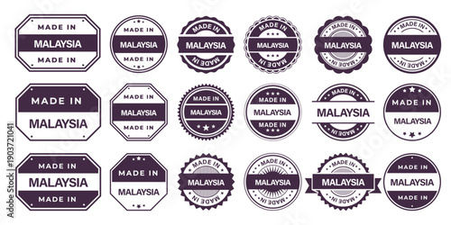 Made in MALAYSIA Vintage Stamp Badges Collection, Made in MALAYSIA Retro Badge & Stamp Logo Collection