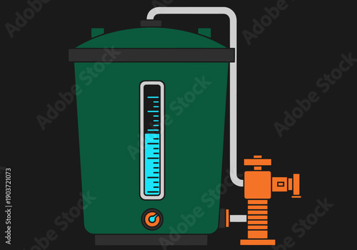 A stylized illustration depicts a hydroponic nutrient tank with a feed system. Clean lines and a modern aesthetic create a visually appealing graphic for business or educational content.