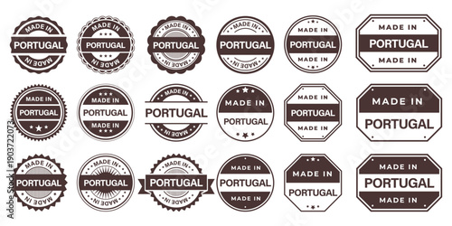 Made in PORTUGAL Vintage Stamp Badges Collection, Made in PORTUGAL Retro Badge & Stamp Logo Collection
