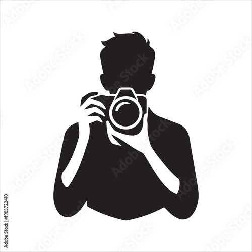 photographer vector silhouette line art logo idea collection