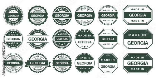 Made in GEORGIA Vintage Stamp Badges Collection, Made in GEORGIA Retro Badge & Stamp Logo Collection