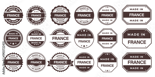 Made in FRANCE Vintage Stamp Badges Collection, Made in FRANCE Retro Badge & Stamp Logo Collection