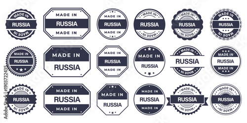 Made in RUSSIA Vintage Stamp Badges Collection, Made in RUSSIA Retro Badge & Stamp Logo Collection