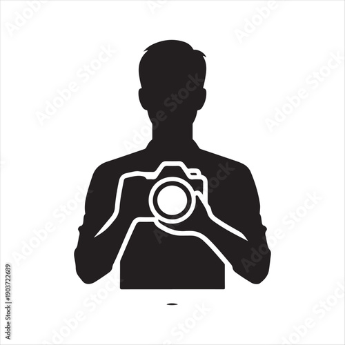 photographer vector silhouette line art logo idea collection