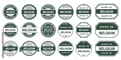 Made in BELGIUM Vintage Stamp Badges Collection, Made in BELGIUM Retro Badge & Stamp Logo Collection