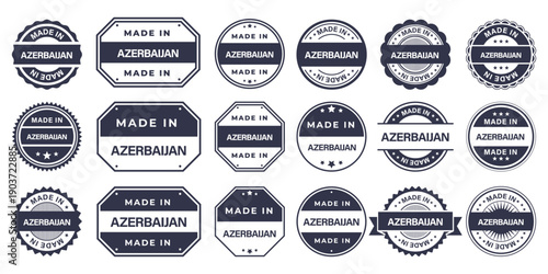 Made in AZERBAIJAN Vintage Stamp Badges Collection, Made in AZERBAIJAN Retro Badge & Stamp Logo Collection