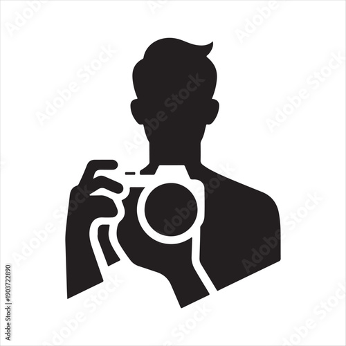 photographer vector silhouette line art logo idea collection