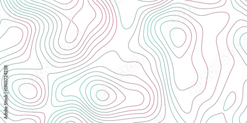 Topographic map background geographic line map with seamless ornament design. vector geographic contour map. geographic mountain relief diagram line wave carve pattern.