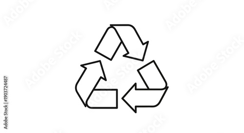 Simple Outline Recycle Symbol Representing Environmental Sustainability.