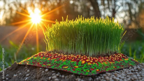 Vibrant green sprouts symbolizing new life for Nowruz, Navruz Spring Festival, traditional Persian New Year celebration, International Nowruz Day, joyous spring equinox awakening