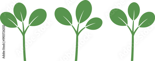Green sprout vector clipart isolated on white background for spring, gardening, and eco design