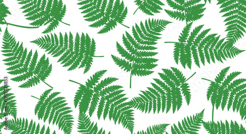 Green fern leaves seamless pattern vector clipart for botanical backgrounds and nature design