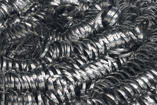 Foto Metal shavings form a dense, textured background