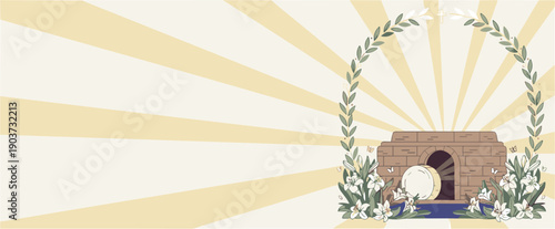 Bright light rays background banner