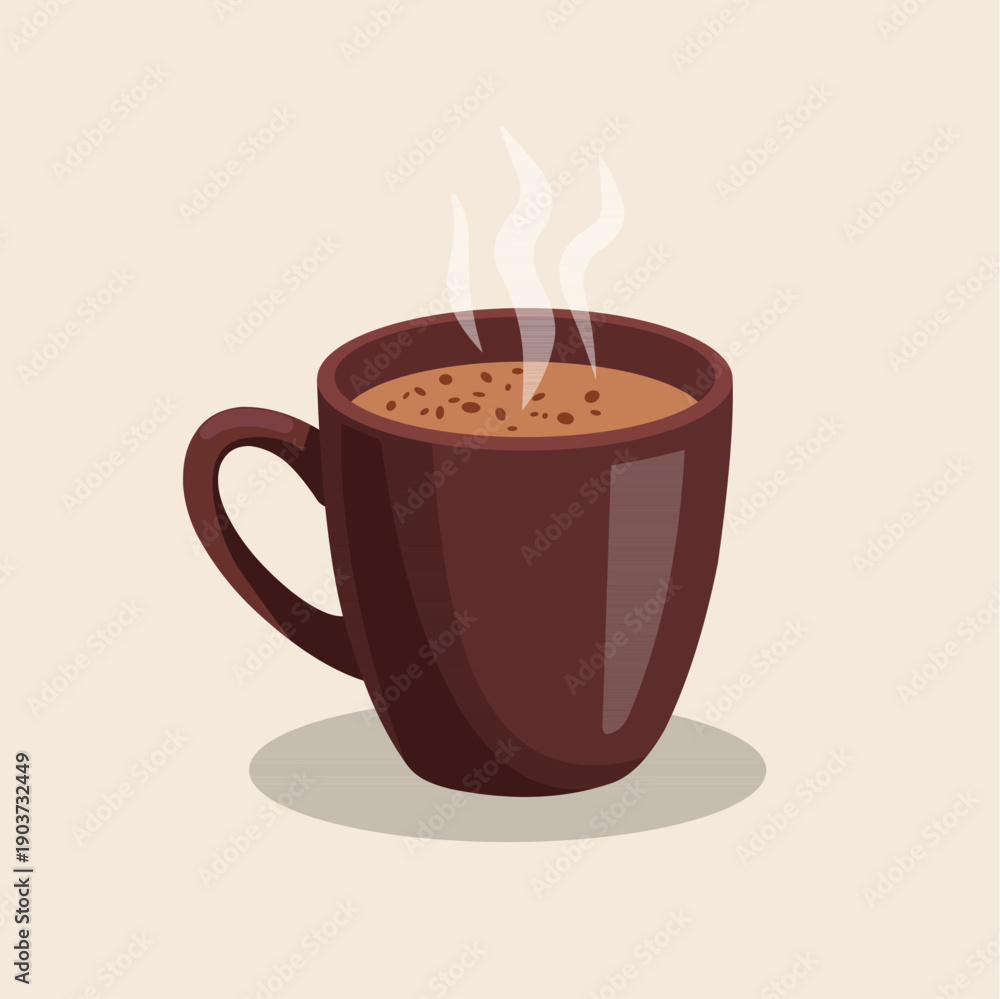Obraz premium Autumn Coffee and Hot Chocolate Vector Illustration with Fall Leaves and Acorns.